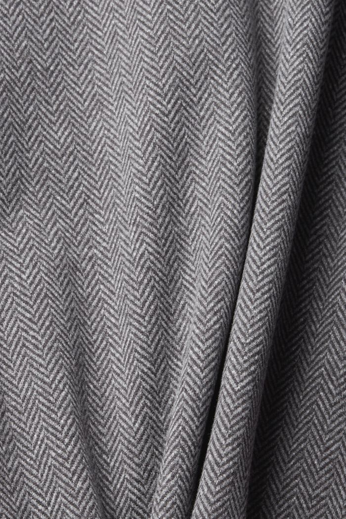 Half-zip long sleeve top with herringbone pattern, BLACK, detail image number 6
