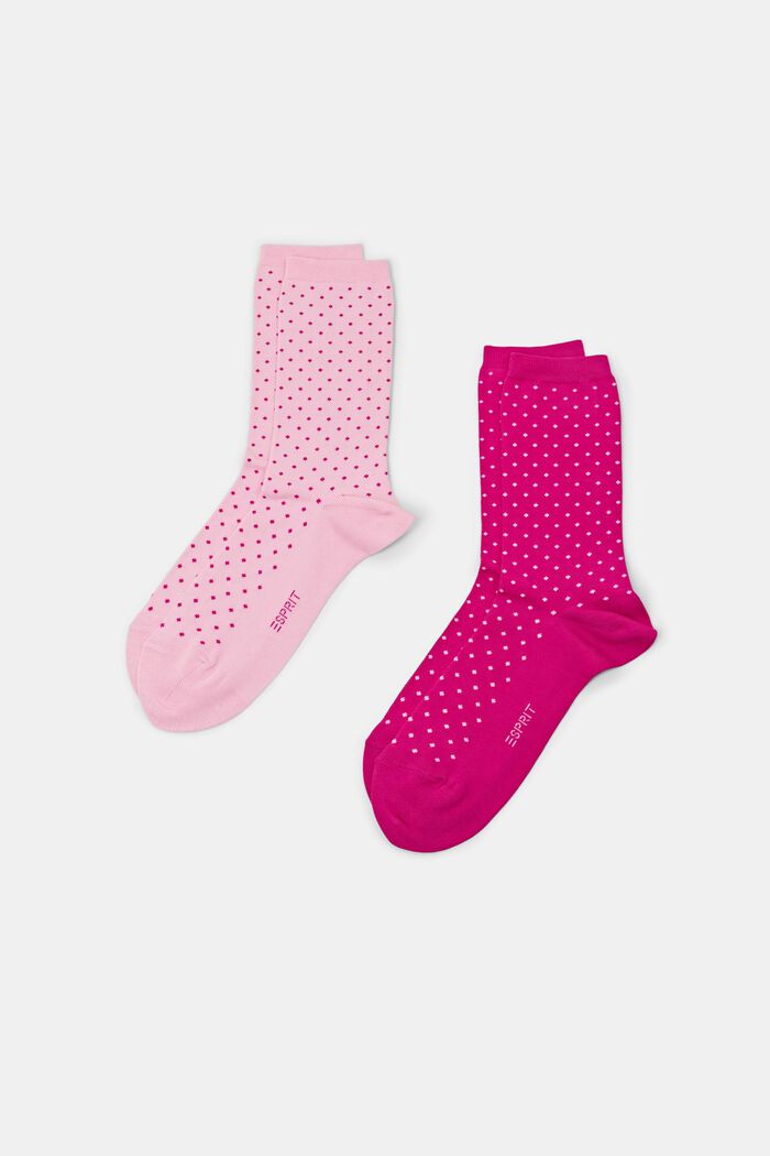 2-Pack Polka Dot Socks, Organic Cotton, ROSE / PINK, detail image number 0