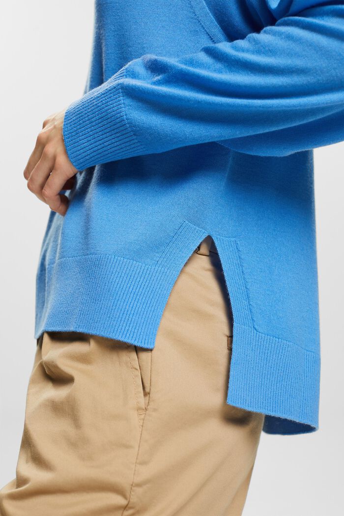 Cashmere V-Neck Sweater, BLUE, detail image number 3