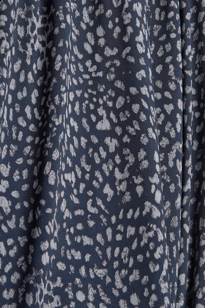 Printed midi-length mesh dress, DARK BLUE, detail image number 4