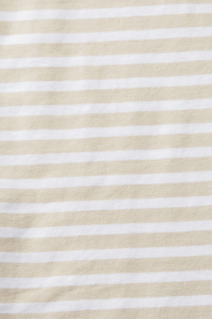 Striped cotton t-shirt with boat neckline, LIGHT TAUPE, detail image number 5