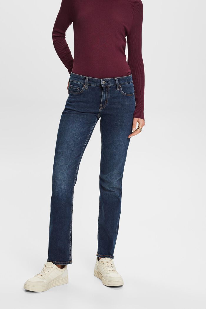 ESPRIT - Recycled: Mid-rise straight jeans at our online shop