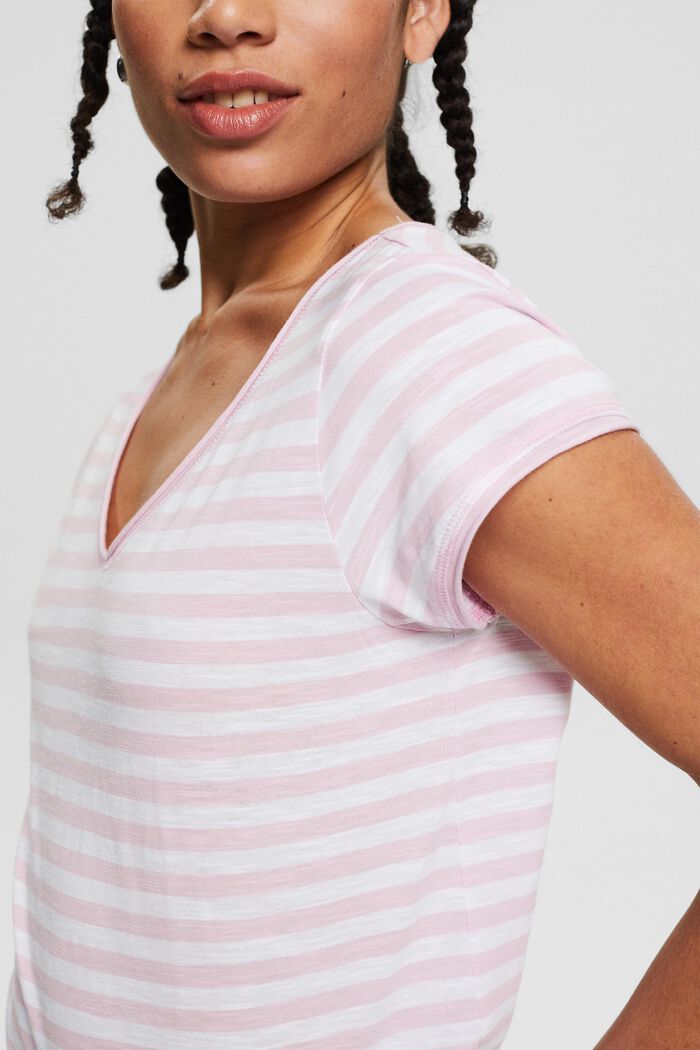 Striped T-shirt in organic cotton, PINK, detail image number 0