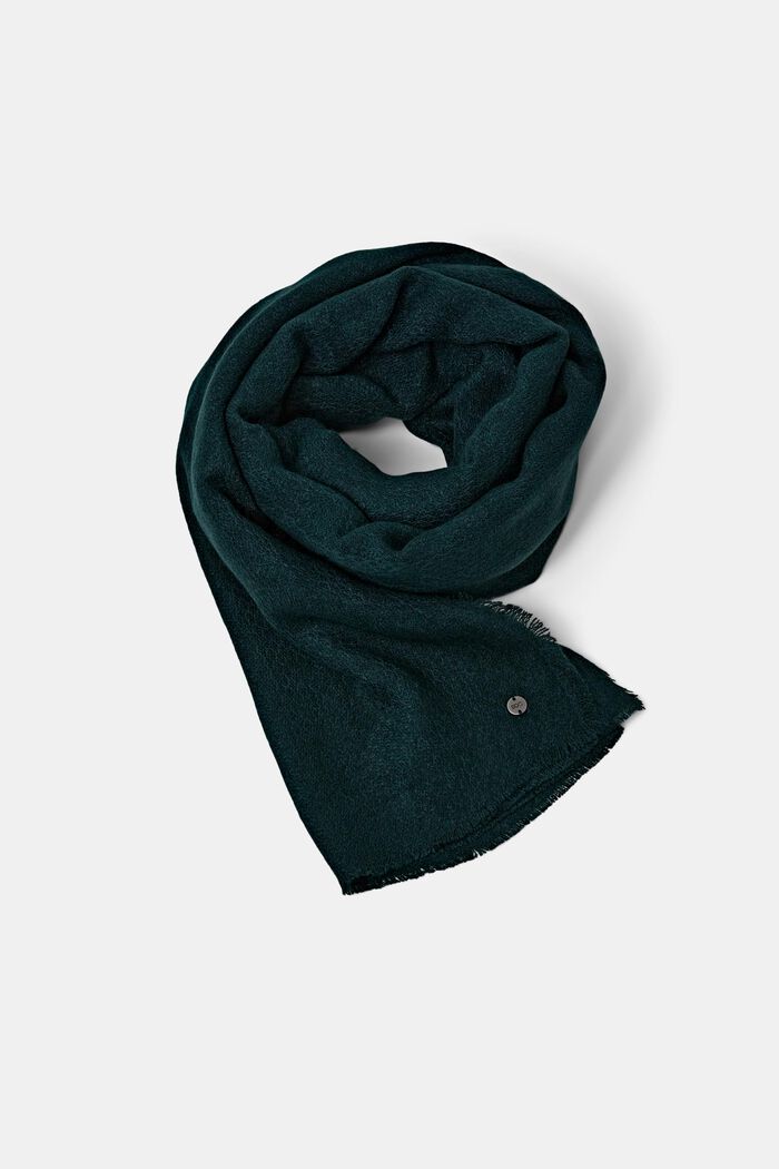 Softly textured scarf, DARK TEAL GREEN, detail image number 0
