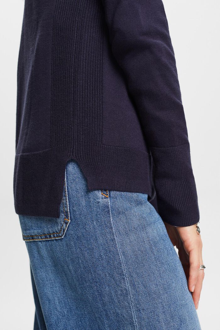 V-Neck Sweater, NAVY, detail image number 4