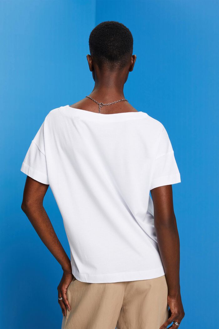 Embroidered t-shirt, TENCEL™, WHITE, detail image number 3