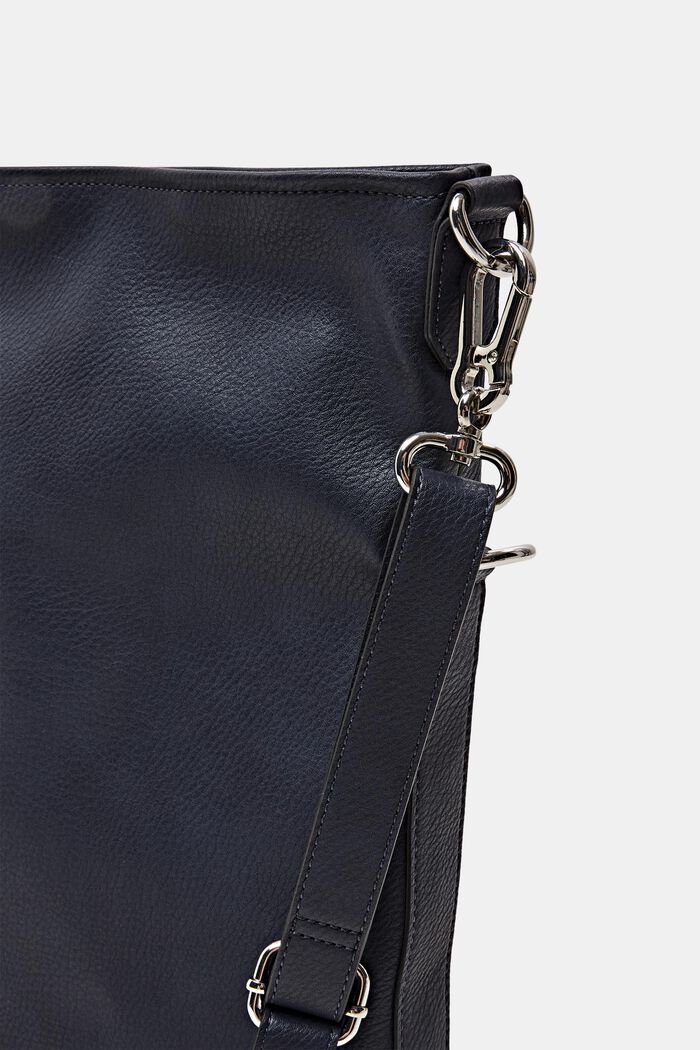 Faux Leather Flapover Shoulder Bag, NAVY, detail image number 1