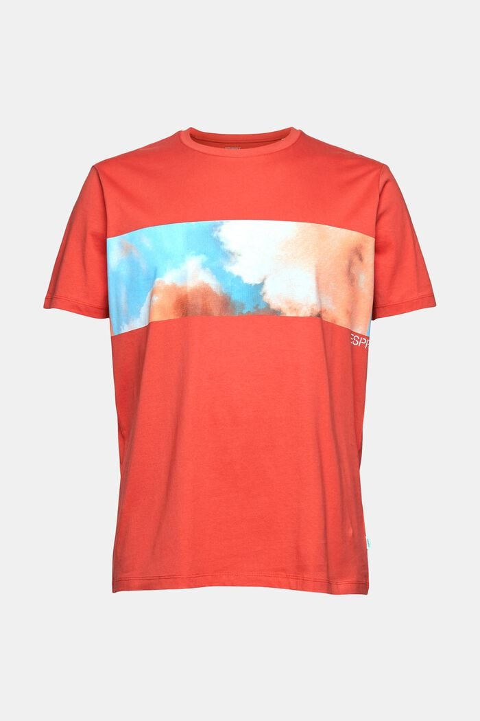 Jersey T-shirt with a print, RED ORANGE, overview