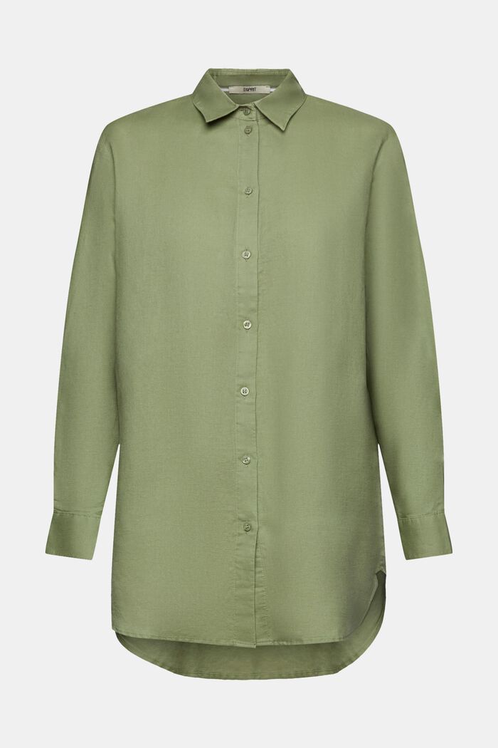 Linen-Cotton Shirt, LIGHT KHAKI, detail image number 6