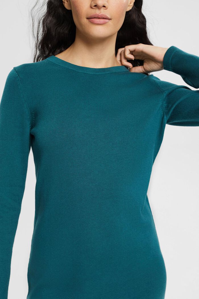 Knitted midi dress, TEAL GREEN, detail image number 0