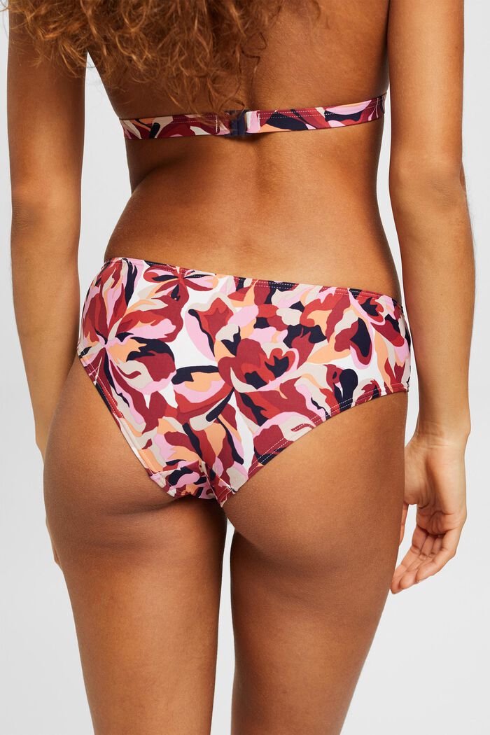 Hipster-style bikini bottoms with floral print, DARK RED, detail image number 2