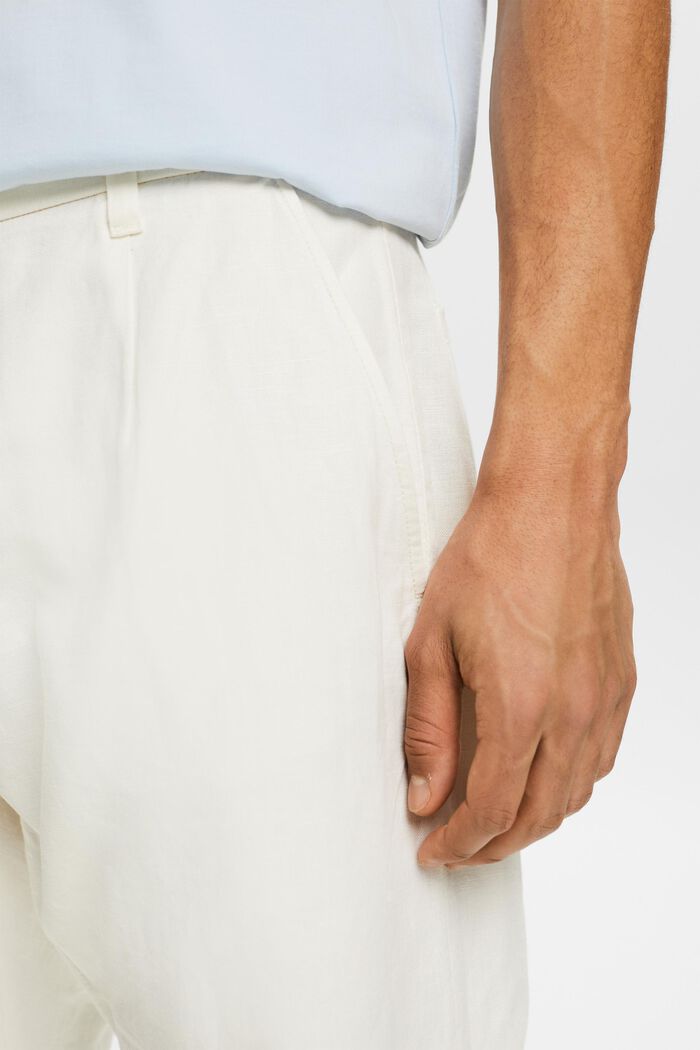 Linen-Cotton Straight Pant, OFF WHITE, detail image number 4