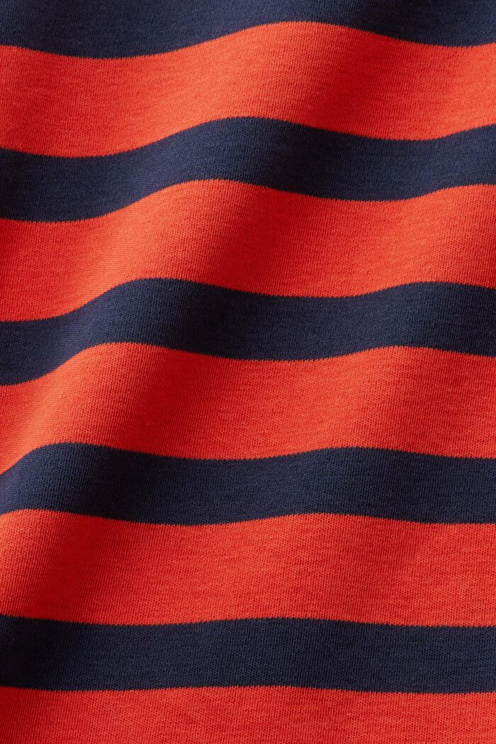 Striped Crewneck T-Shirt, BRIGHT ORANGE, detail image number 4