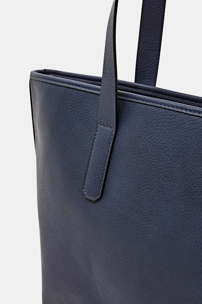 Faux Leather Shoulder Bag, NAVY, detail image number 1