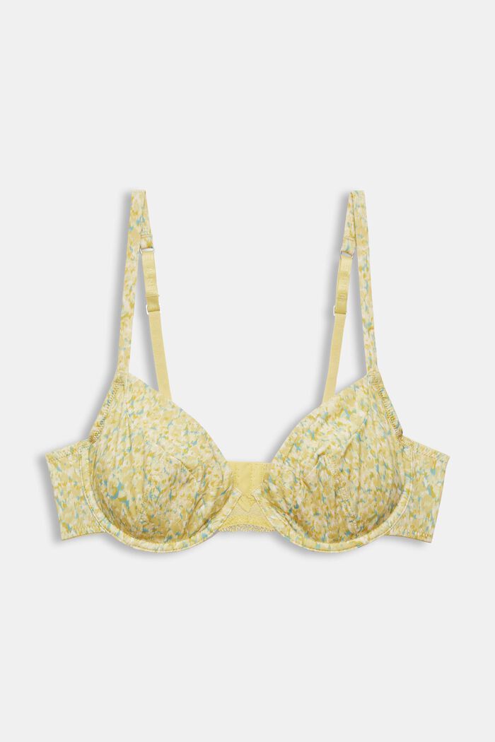 Non-padded underwire bra with pattern