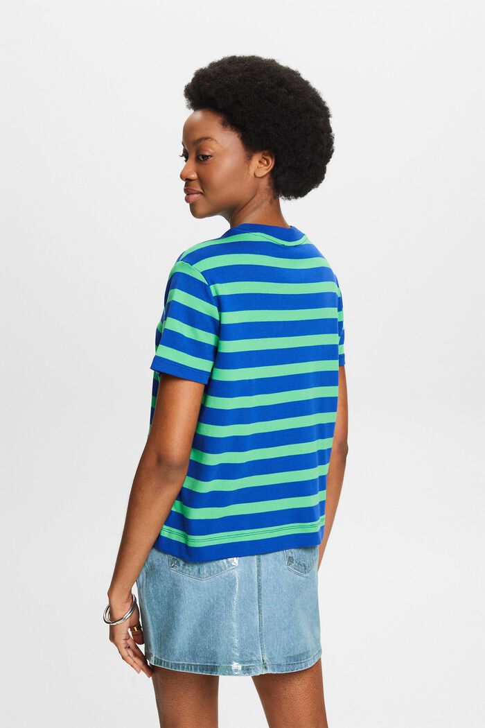 Striped Crewneck T-Shirt, BRIGHT BLUE, detail image number 2