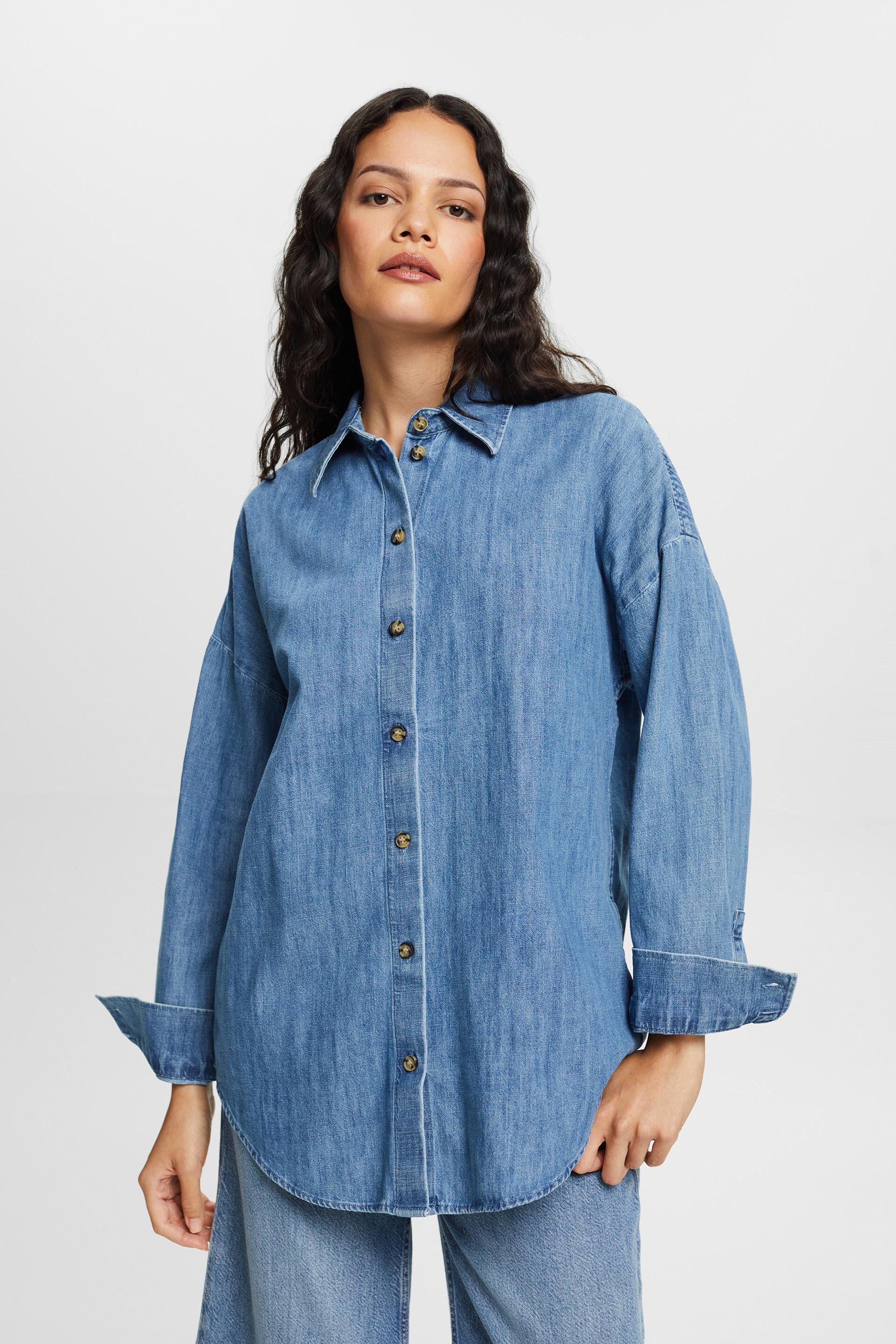 Denim & Co. Jean Shirt with Buttons 👚Size 10... - Depop