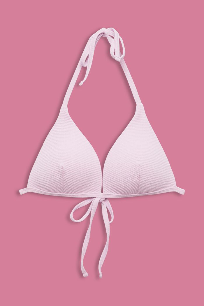 Textured Triangle Bikini Top, LILAC, detail image number 4