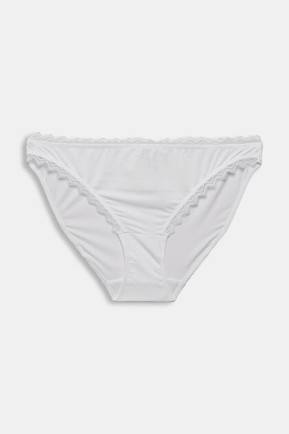 Hipster briefs with lace border, WHITE, overview