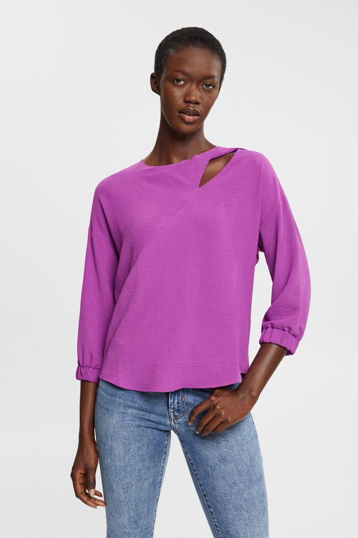 Blouse with cut-out, VIOLET, detail image number 0