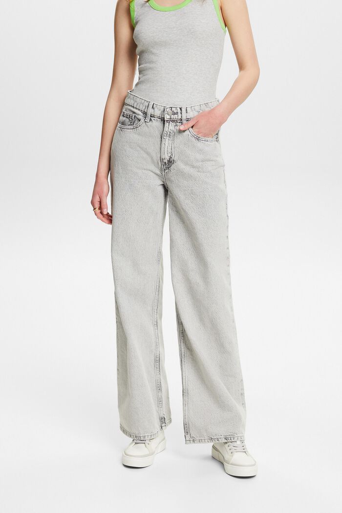High-Rise Retro Wide Leg Jeans, GREY LIGHT WASHED, detail image number 0