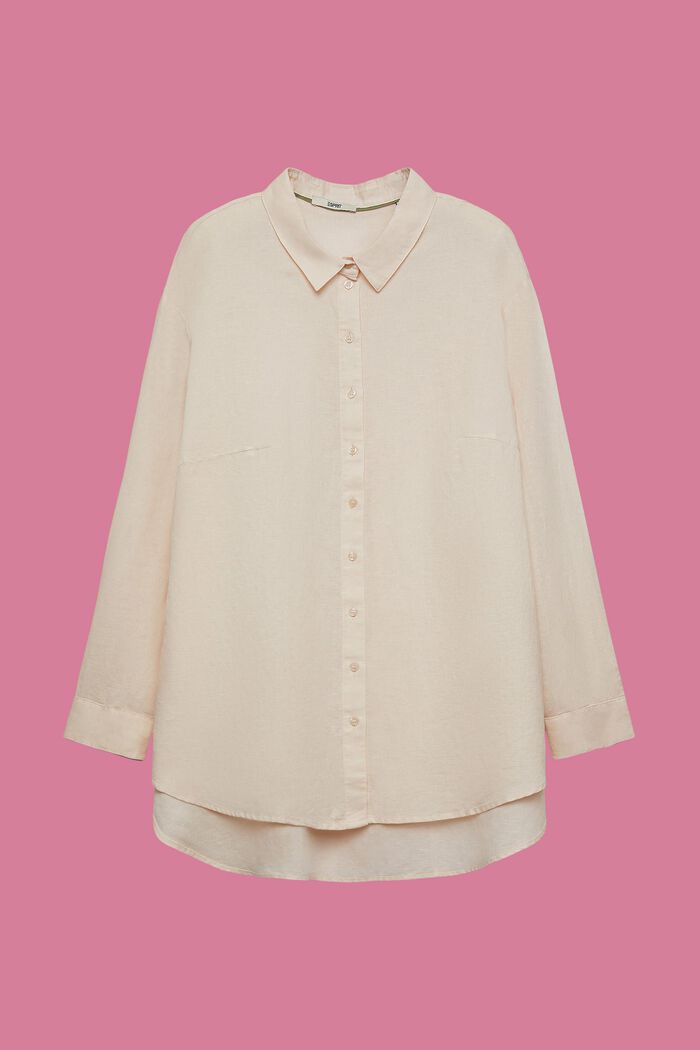 CURVY shirt blouse, linen-cotton blend, PASTEL PINK, detail image number 2
