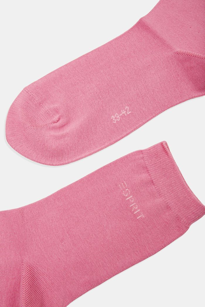 2-pack of socks with knitted logo, organic cotton, ROSE, detail image number 1