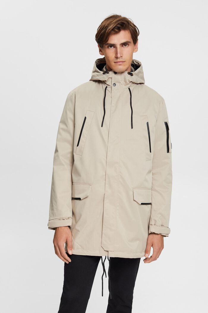 Parka jacket with detachable lining, LIGHT BEIGE, overview