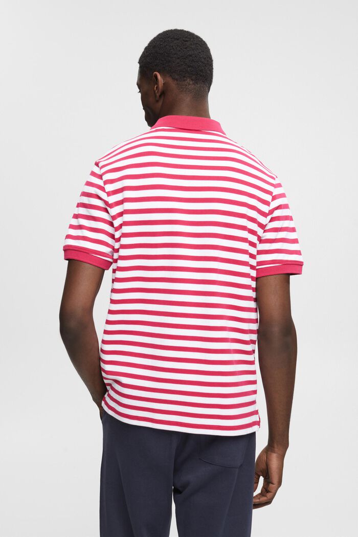 Striped slim fit polo shirt, DARK PINK, detail image number 3