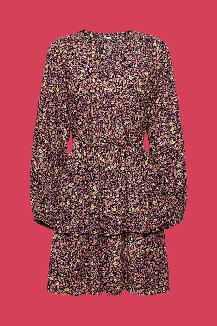 Tiered Printed Mini Dress, NAVY, detail image number 5
