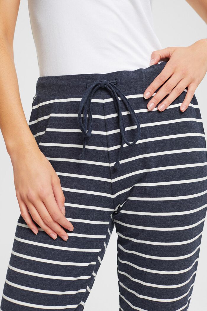 Striped jersey trousers, NAVY, detail image number 0