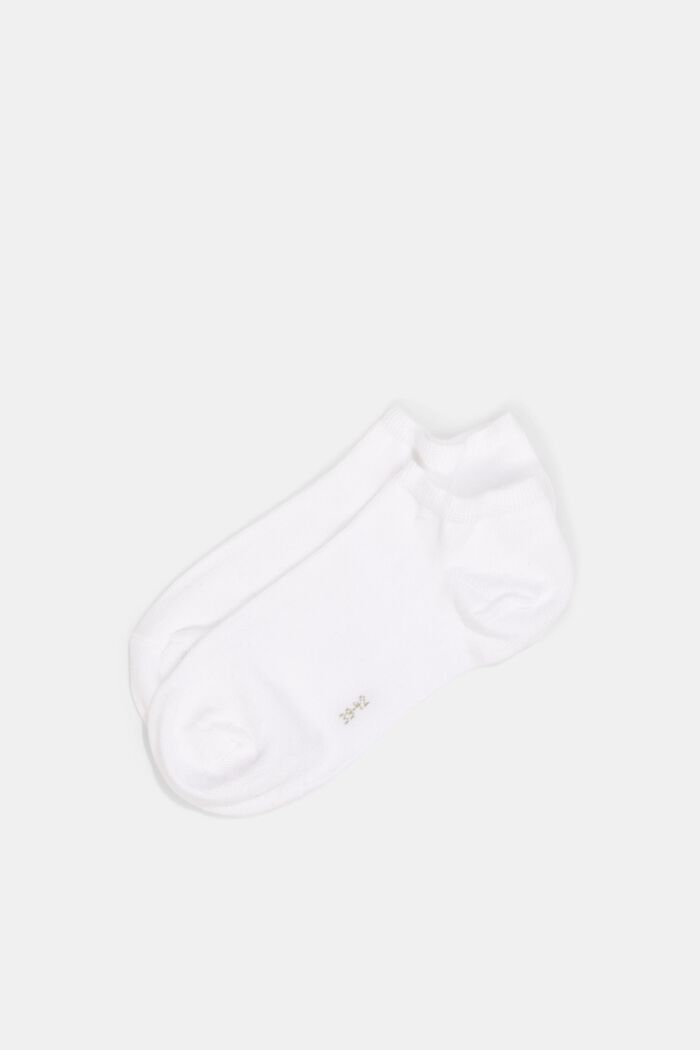 Double pack of sneaker socks, blended organic cotton, WHITE, detail image number 0