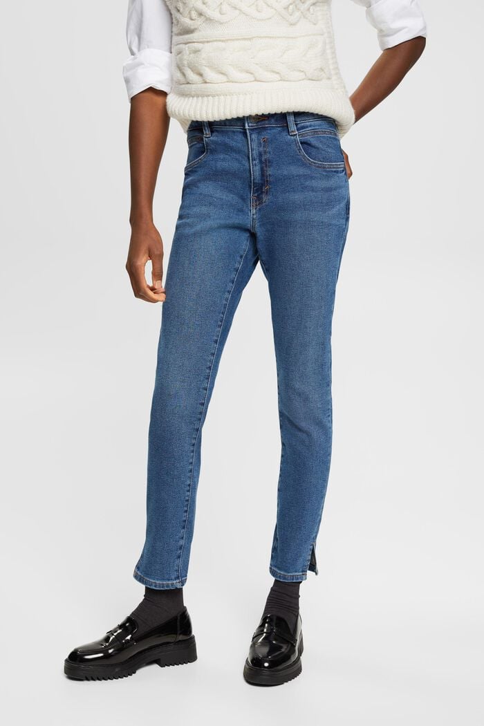 High-rise slim fit jeans, BLUE MEDIUM WASHED, detail image number 0