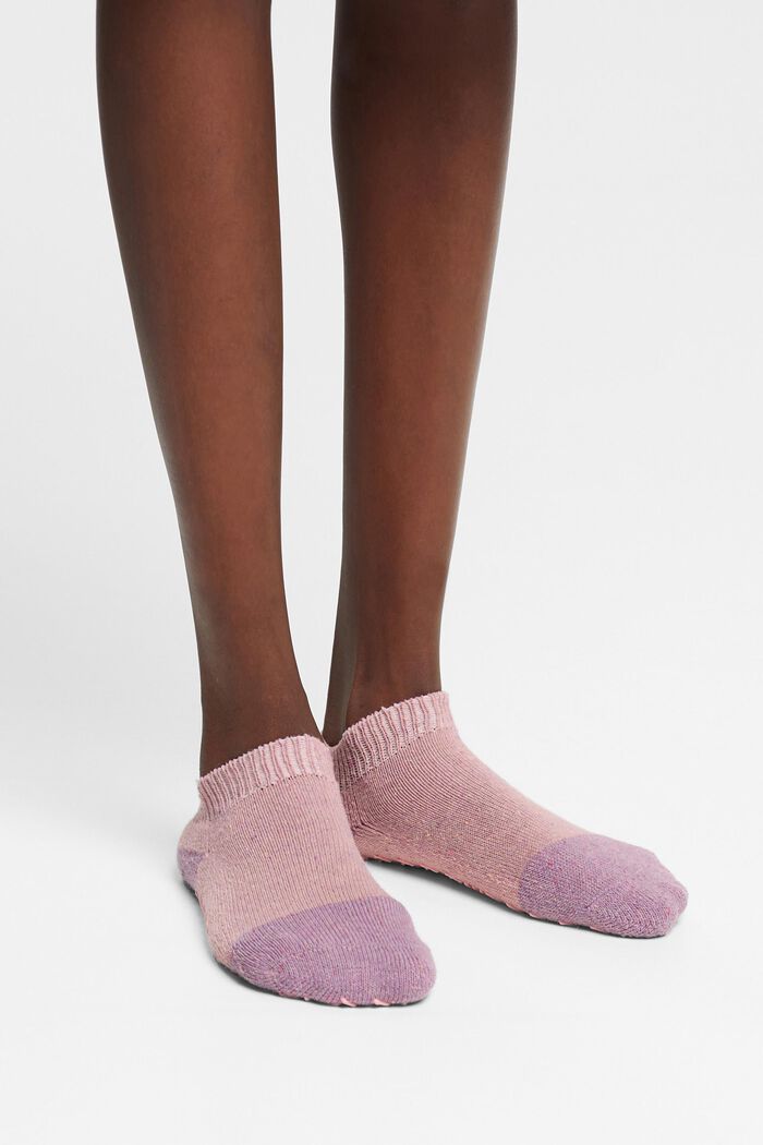 Non-slip short socks, wool blend, BLOSSOM MELANGE, detail image number 2