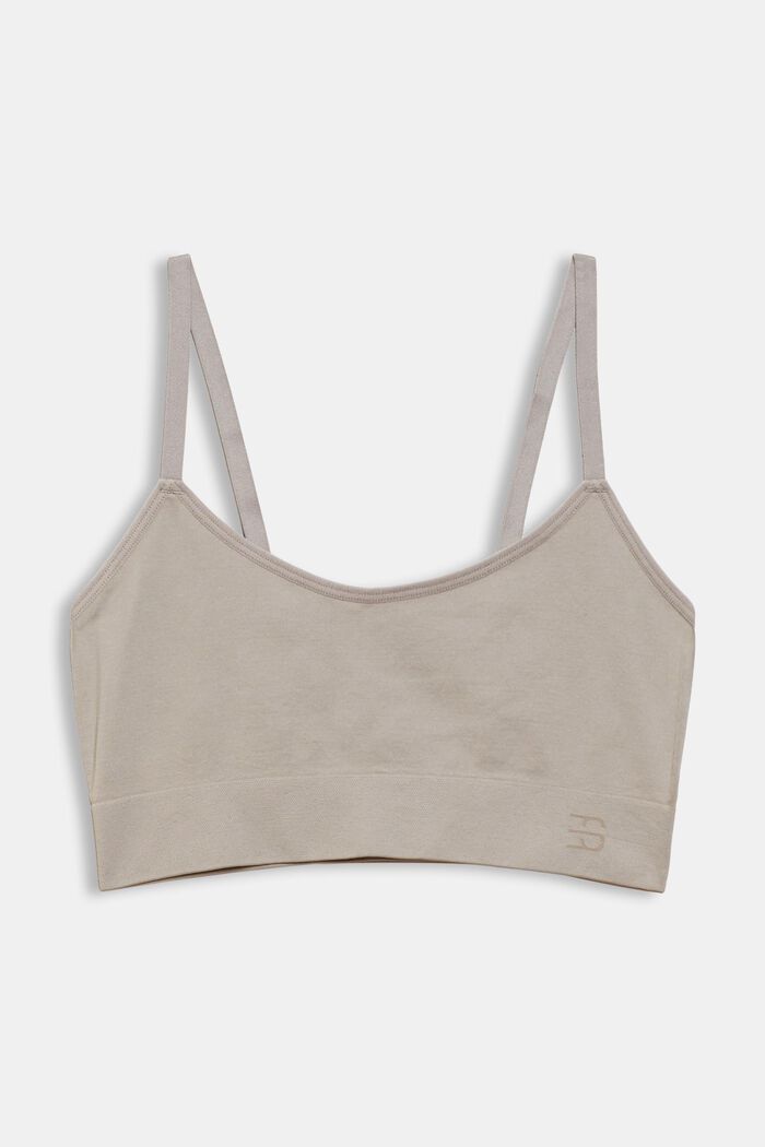 Recycled: unpadded, virtually seamless bra, LIGHT TAUPE, detail image number 0
