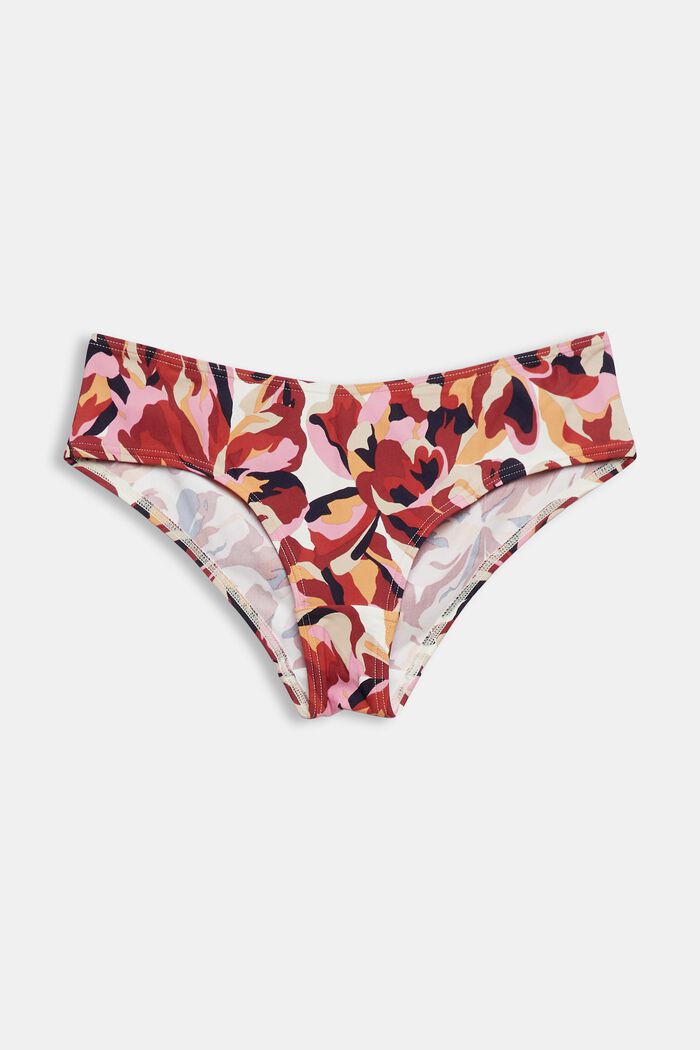 Hipster-style bikini bottoms with floral print, DARK RED, detail image number 4