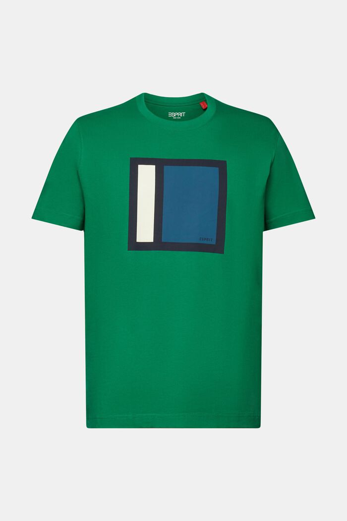 Graphic Cotton Jersey T-Shirt, DARK GREEN, detail image number 6
