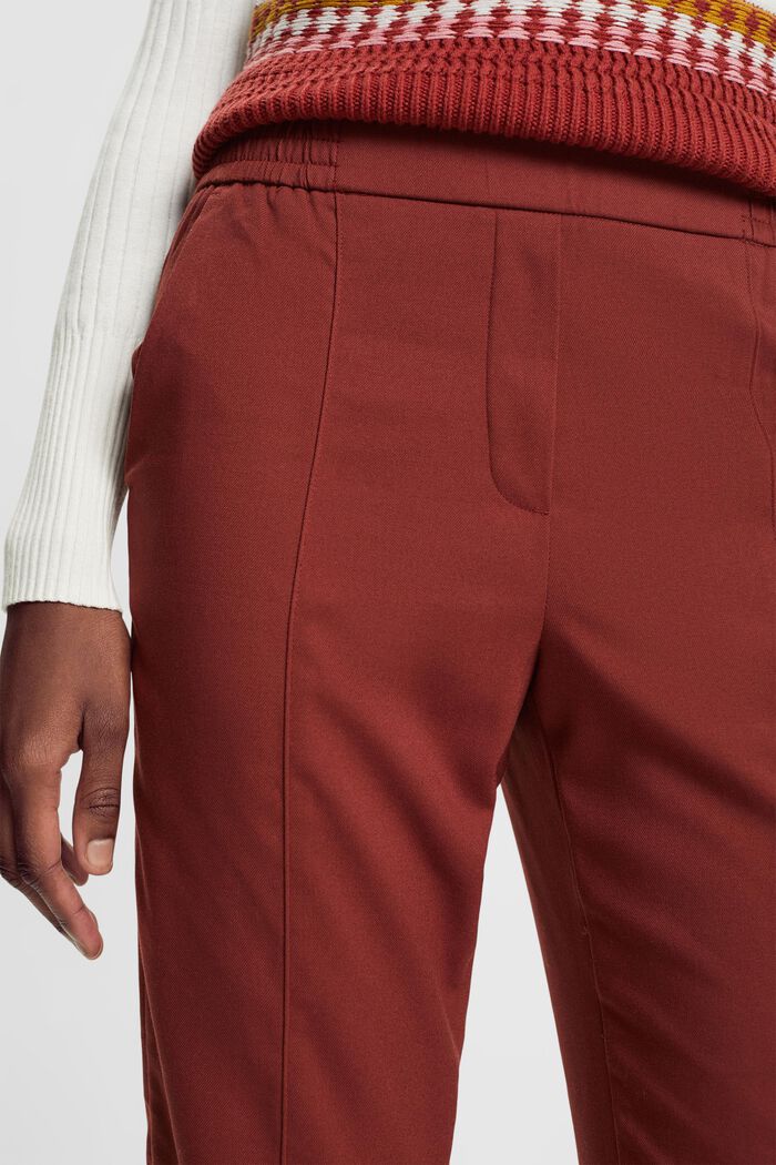 Tapered leg trousers, RUST BROWN, detail image number 2