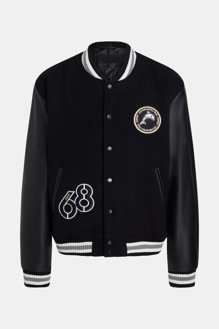 Varsity jacket, BLACK, detail image number 4