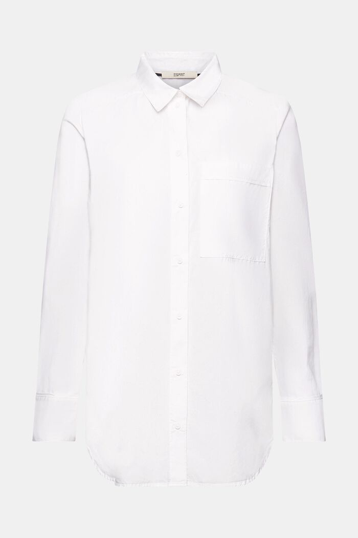 Cotton blouse with a pocket, WHITE, detail image number 7