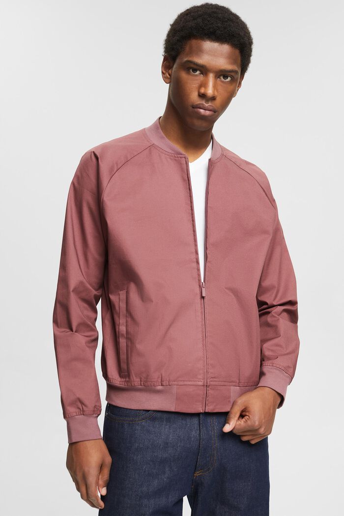 Bomber jacket made of blended organic cotton, DARK OLD PINK, detail image number 0