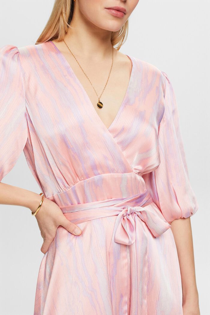 Puff Sleeve Midi Dress, PASTEL PINK, detail image number 3