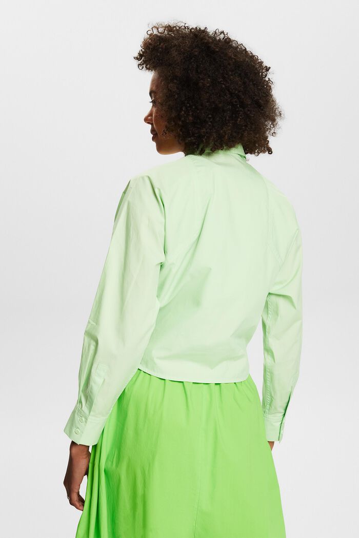 Cropped Tie Front Shirt, LIGHT GREEN, detail image number 2