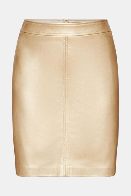 Shiny faux-leather mini skirt