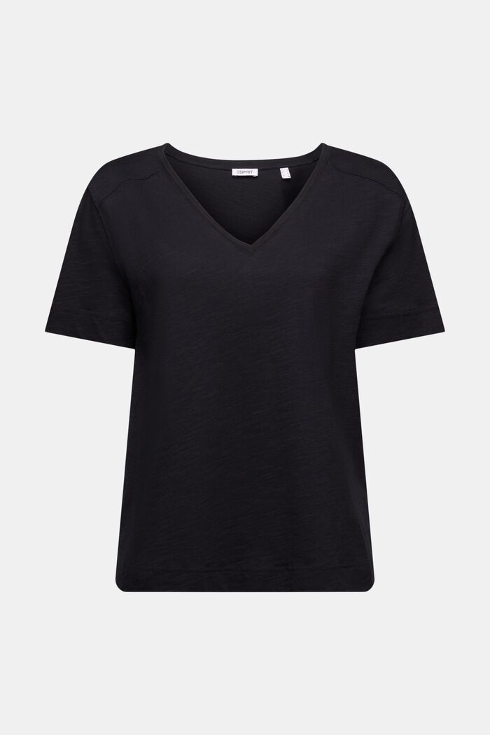 V-Neck Jersey T-Shirt, BLACK, detail image number 5