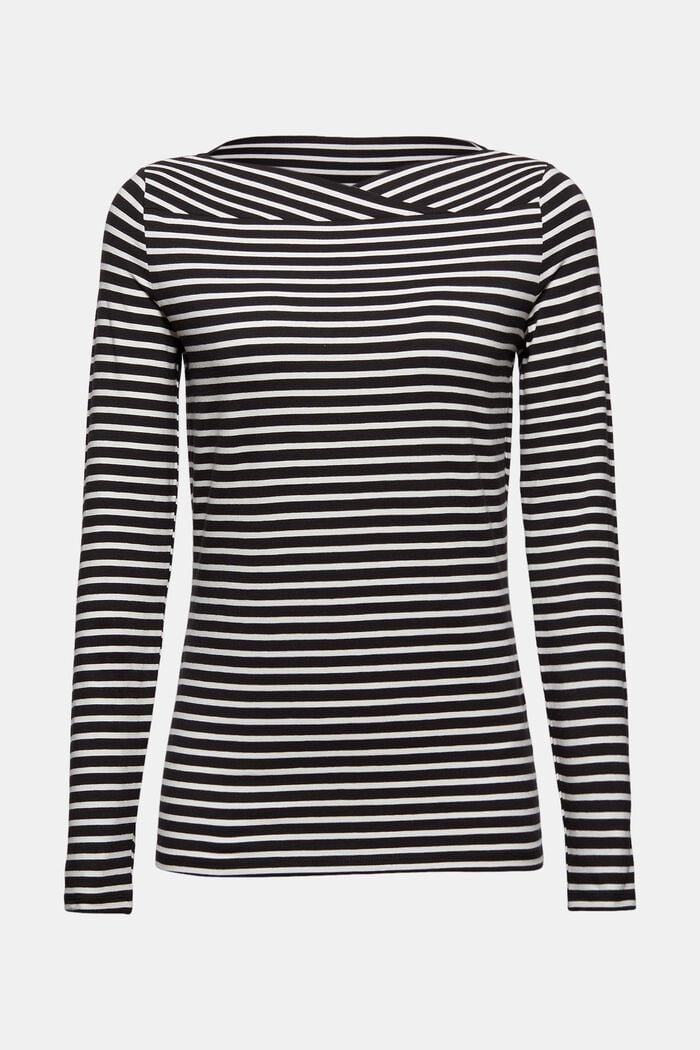 In a TENCEL™/ modal blend: Striped shirt, BLACK, detail image number 5