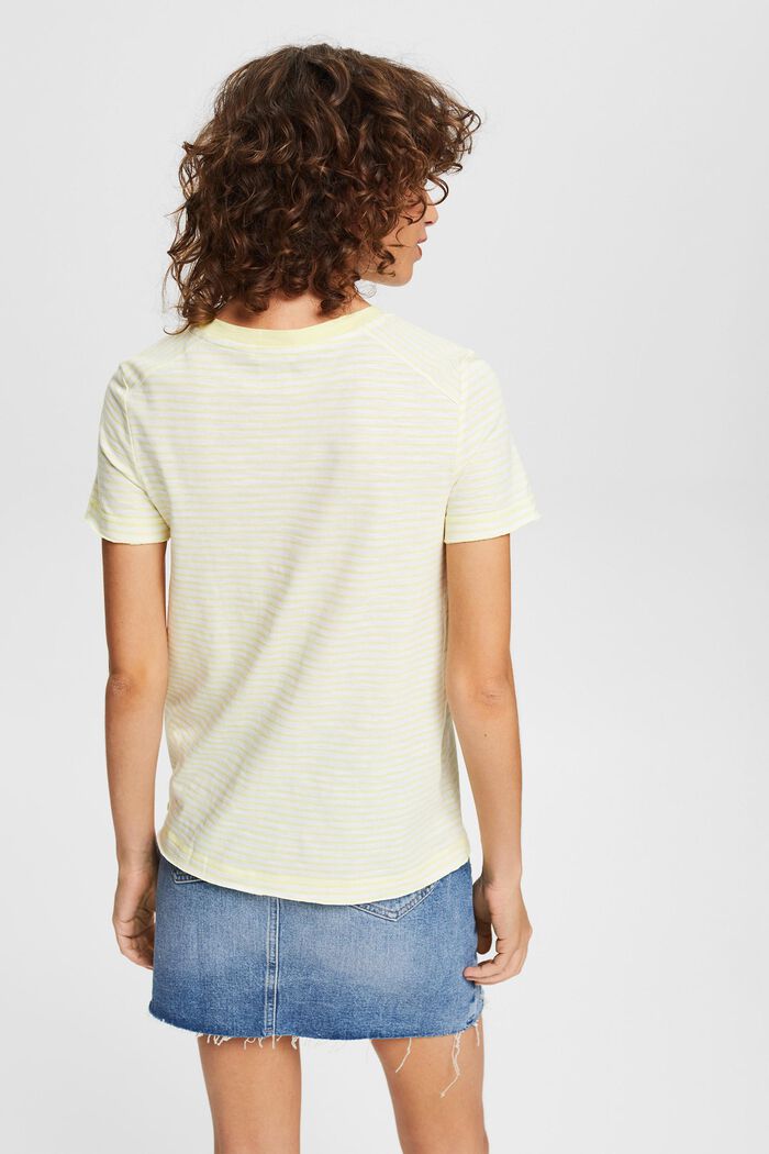 Striped cotton T-shirt, CITRUS GREEN, detail image number 3