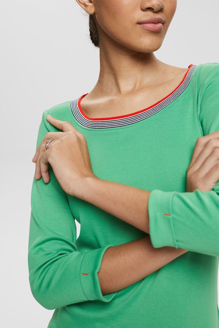 Top with 3/4-length sleeves, GREEN, detail image number 0