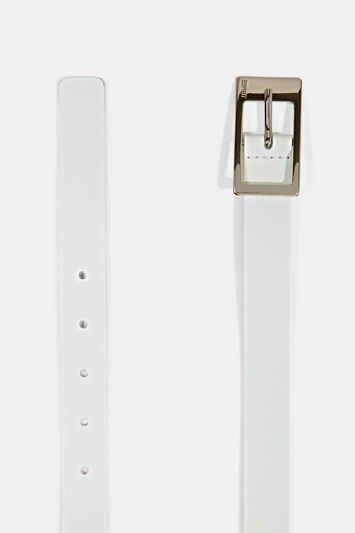 Cowhide leather belt, WHITE, detail image number 1