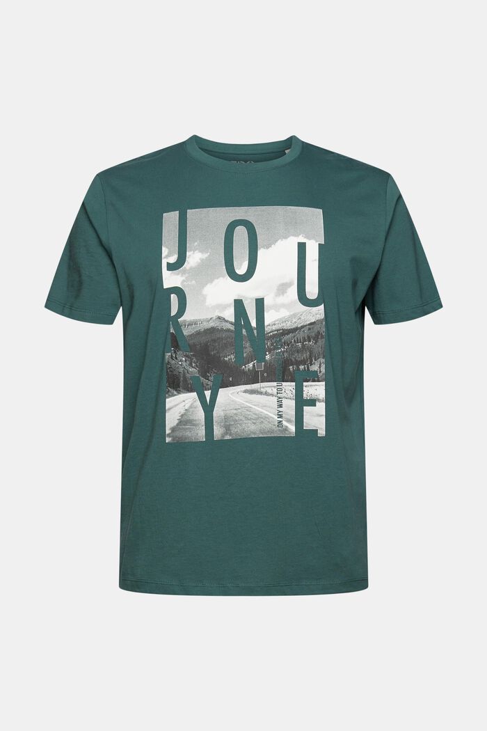 Jersey T-shirt with a logo print, DARK TURQUOISE, overview